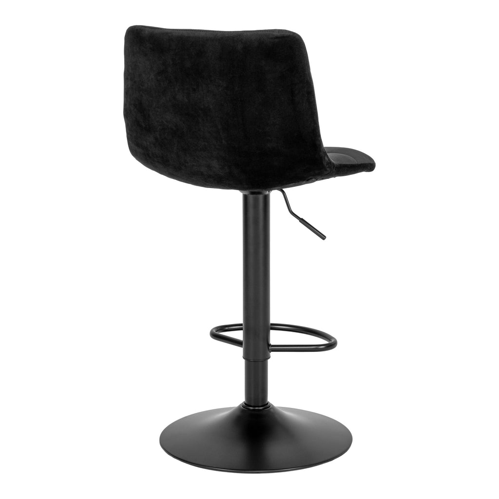 Middelfart Bar Chair - Bar chair in black velvet with black legs (set of 2)